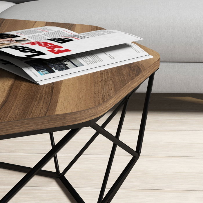 Hanah Home Mesa de Centro Diamond - Walnut Hanah Home Mesa de Centro Diamond - Walnut